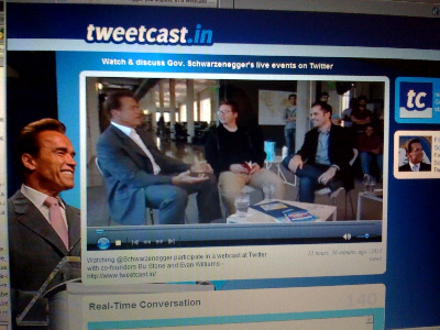 Governer Schwarzenegger live at Twitter HQ